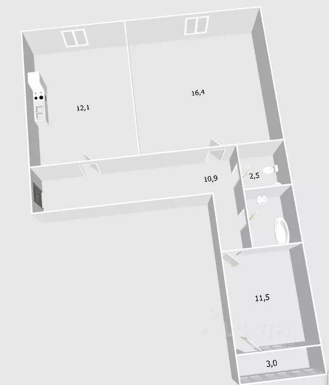 2-к кв. Башкортостан, Уфа ул. Летчиков, 2к1 (56.0 м) - Фото 2