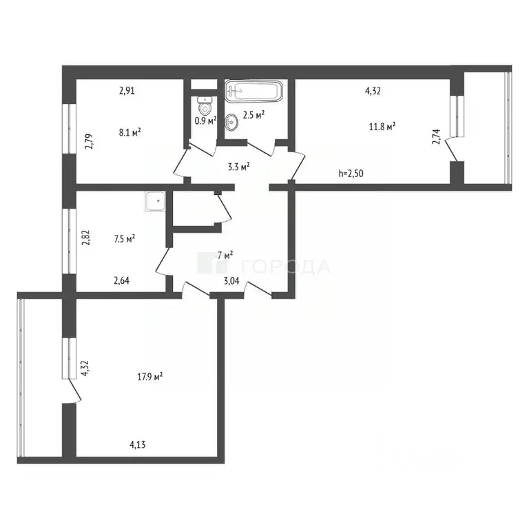 3-к кв. Алтайский край, Барнаул ул. Антона Петрова, 262 (60.1 м) - Фото 1