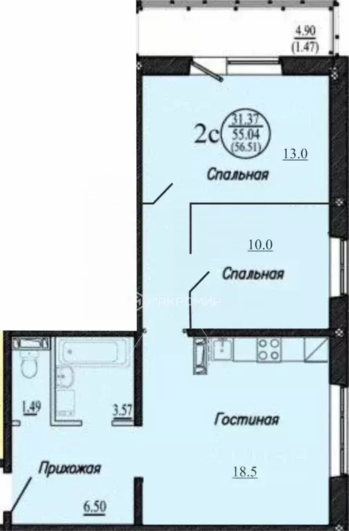 3-к кв. Новосибирская область, Новосибирск ул. Виталия Потылицына, 7/4 ... - Фото 1