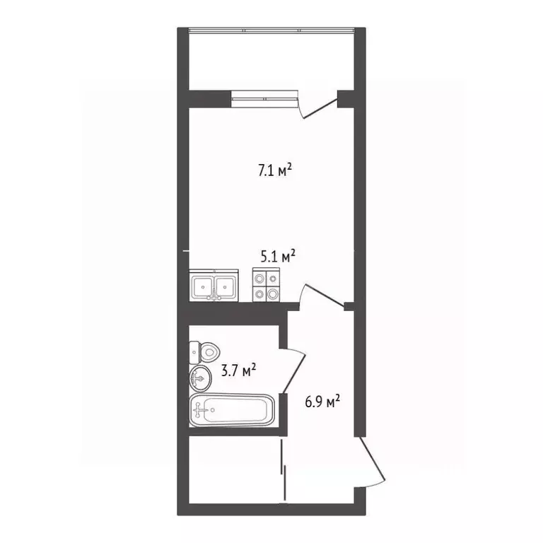 Студия Самарская область, Самара Южное ш., 13 (25.0 м) - Фото 2