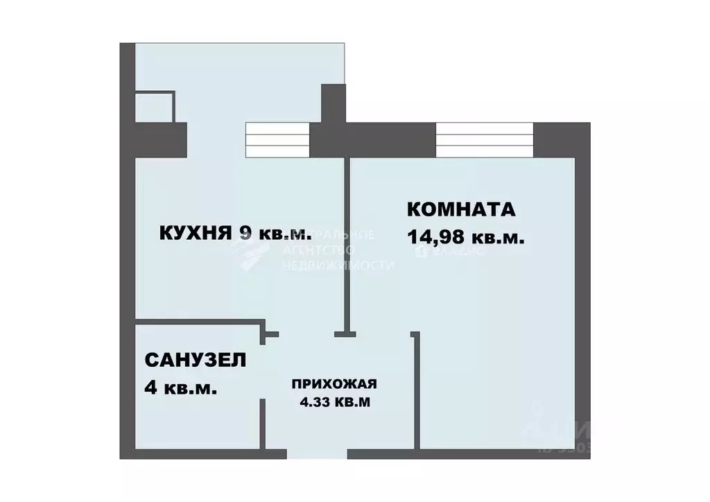 1-к кв. Рязанская область, Рыбное ул. Крымская, 1В (31.7 м) - Фото 2
