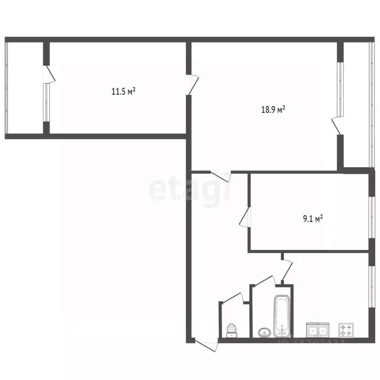 3-к кв. Санкт-Петербург Учебный пер., 6К1 (58.2 м) - Фото 2