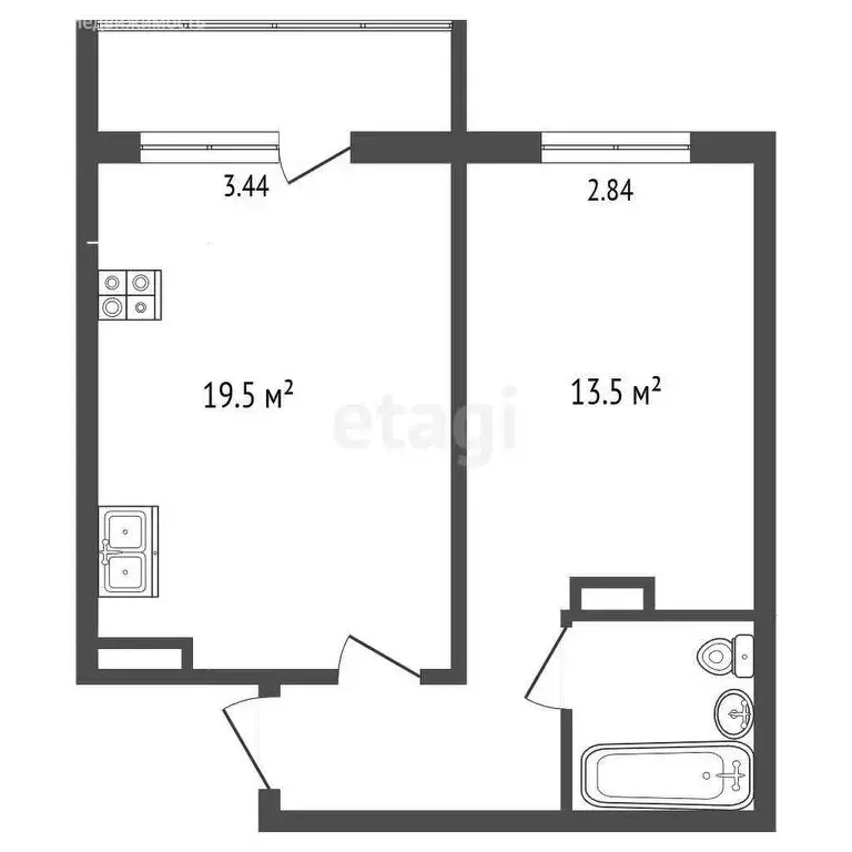 1-комнатная квартира: Саранск, улица Тани Бибиной, 3 (40.2 м) - Фото 1