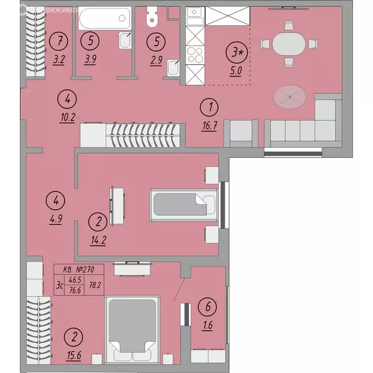 3-комнатная квартира: Оренбург, улица Автомобилистов, 2А (80 м) - Фото 1