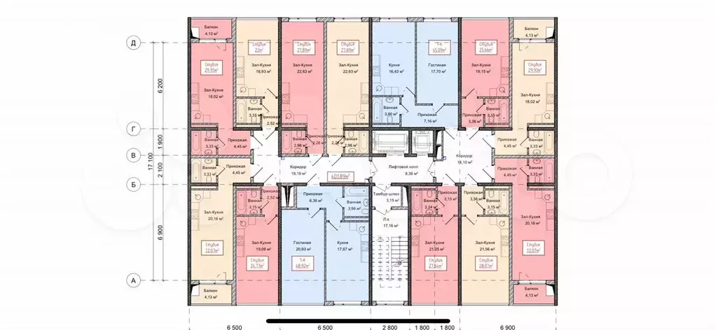 Квартира-студия, 28 м, 4/13 эт. - Фото 0