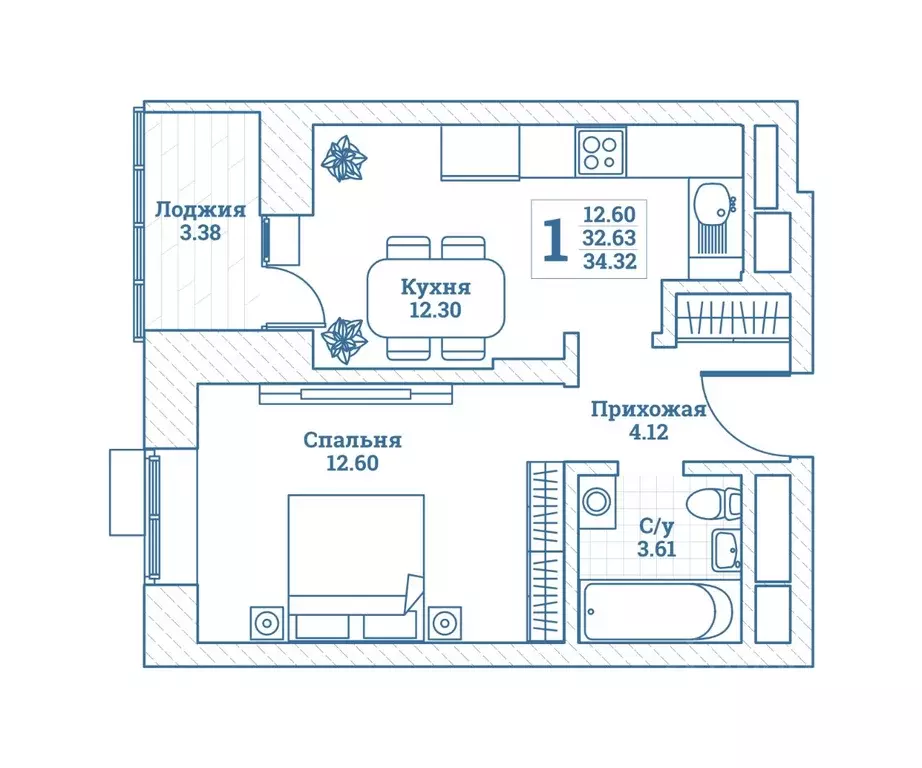 1-к кв. Московская область, Щелково городской округ, Монино пгт ... - Фото 1