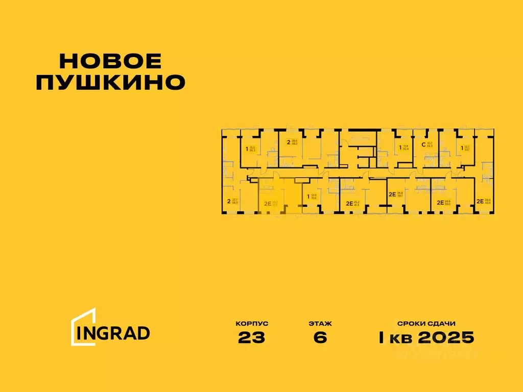 2-к кв. Московская область, Пушкино Новое Пушкино мкр, к23 (37.73 м) - Фото 1