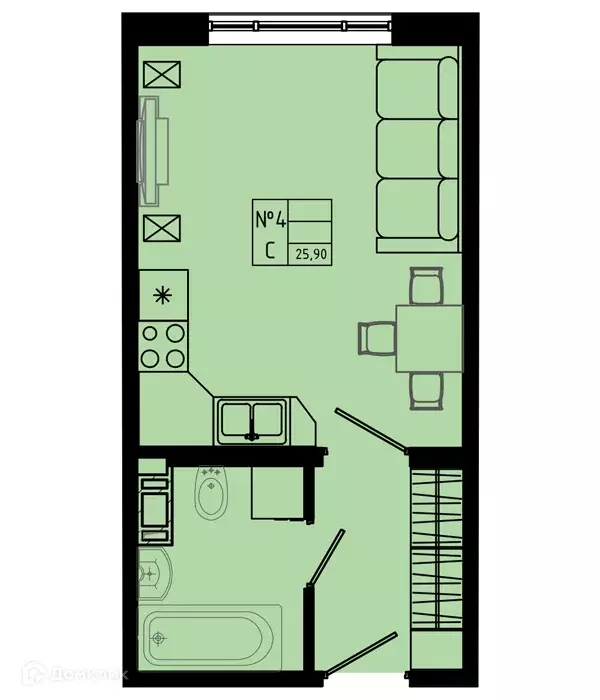 Продаётся квартира-студия, 25.9 м - Фото 0