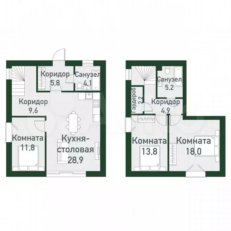 4-к. квартира, 100,7 м, 3/3 эт. - Фото 1