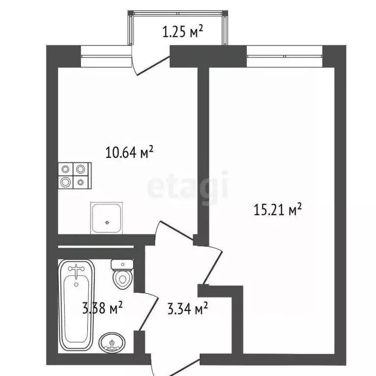 1-к кв. Тюменская область, Тюменский муниципальный округ, д. Патрушева ... - Фото 2