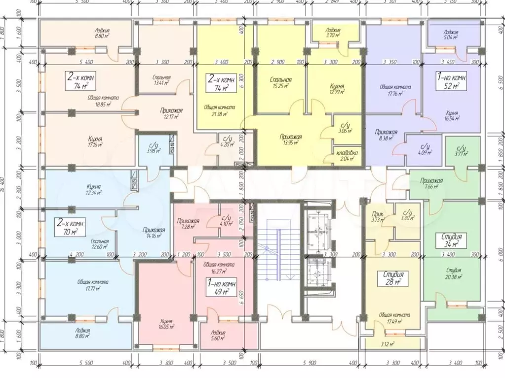Квартира-студия, 34 м, 2/8 эт. - Фото 0
