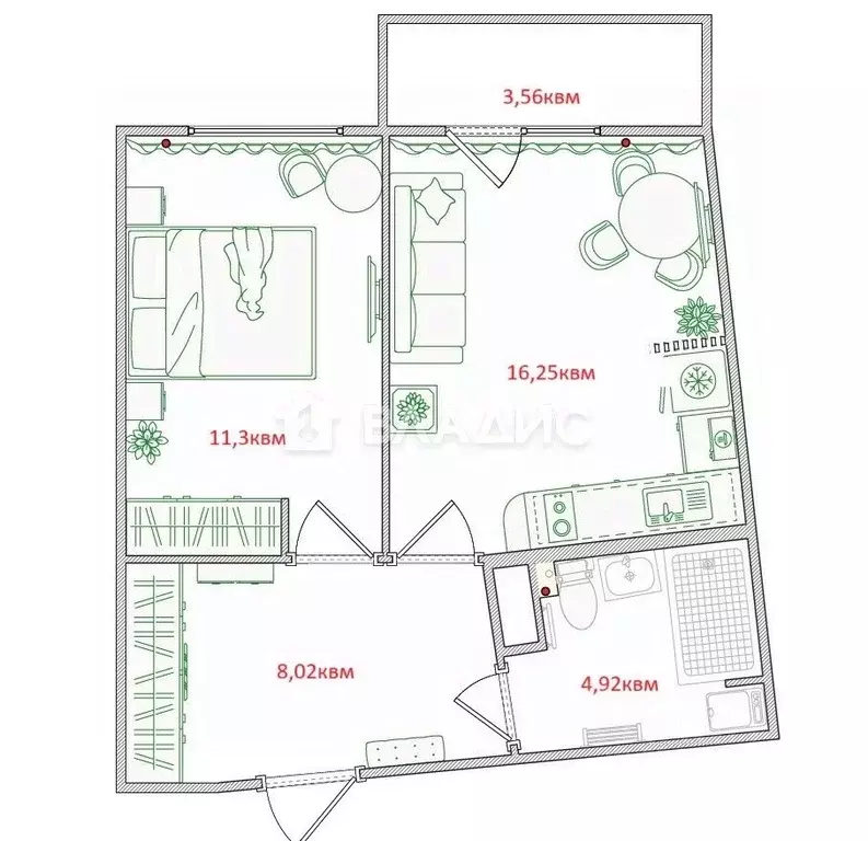 1-к кв. Санкт-Петербург Коломяжский просп., 13к3 (41.7 м) - Фото 2