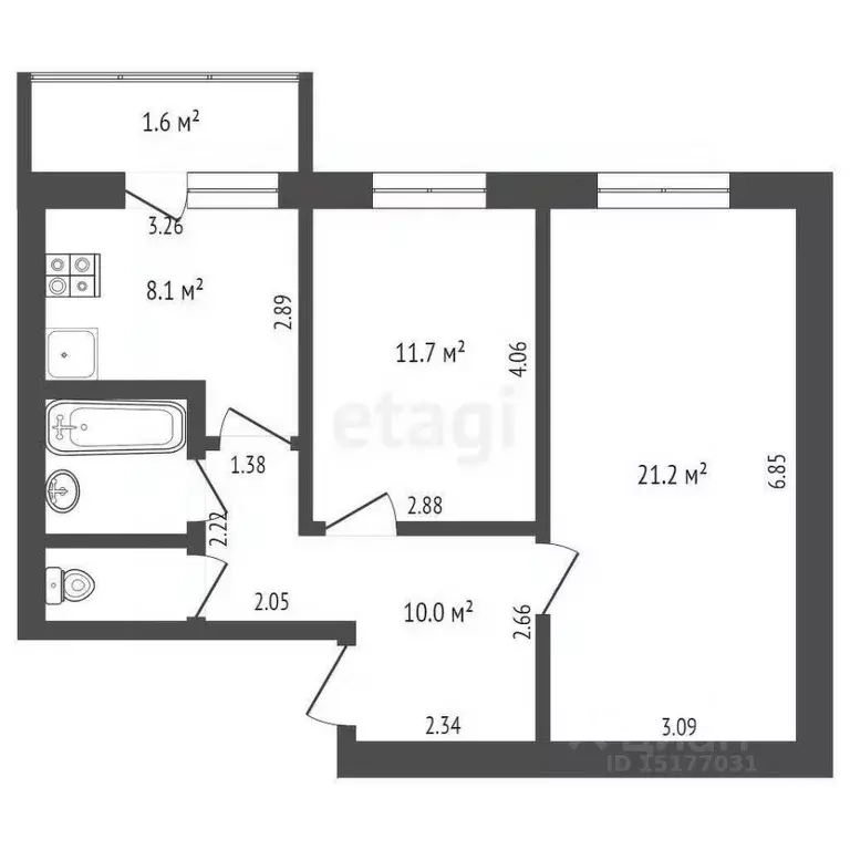 2-к кв. Ямало-Ненецкий АО, Тарко-Сале Пуровский район, Таежная ул., 6 ... - Фото 2