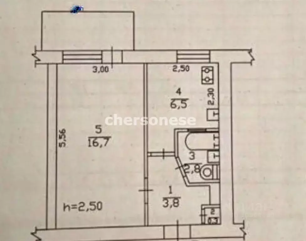 1-к кв. Севастополь ул. Серафимовича, 30 (30.1 м) - Фото 2