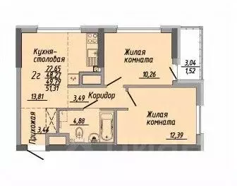 2-к кв. Свердловская область, Екатеринбург ул. Печатников, 3 (49.79 м) - Фото 0