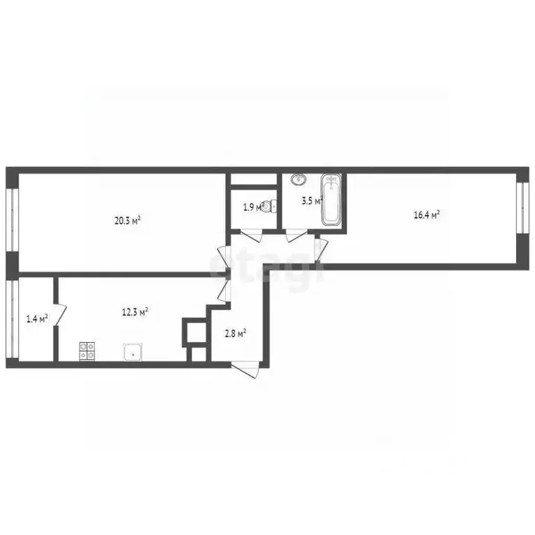 2-к кв. Москва Родниковая ул., 30к3 (63.0 м) - Фото 2