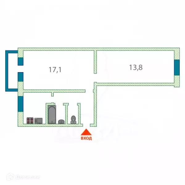 Продаётся 2-к квартира, 45.1 м - Фото 0