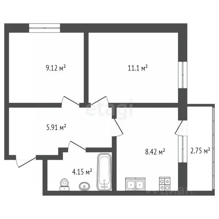 2-к кв. Ростовская область, Батайск Артемовская ул., 142Г (40.0 м) - Фото 1
