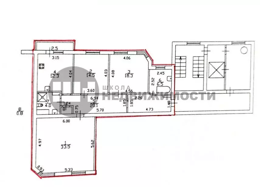 3-к кв. Санкт-Петербург ул. Коллонтай, 28К1 (110.0 м) - Фото 2