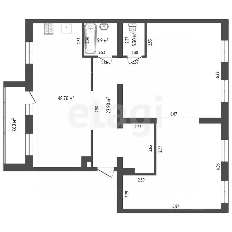 3-к кв. Тюменская область, Тюмень ул. Раушана Абдуллина, 7 (158.9 м) - Фото 2