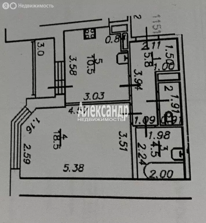 1-комнатная квартира: посёлок Парголово, Заречная улица, 45к1 (42.05 ... - Фото 1