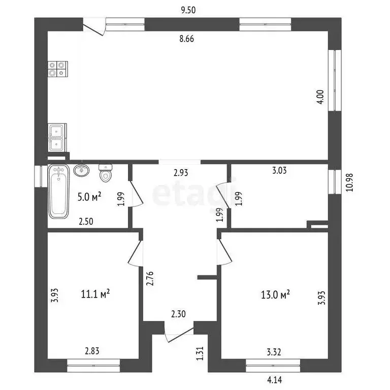Дом в Набережные Челны, улица Татарстан (85 м) - Фото 1
