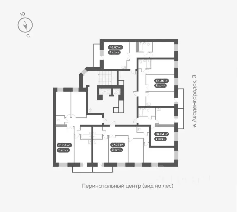 2-к кв. Красноярский край, Красноярск Академгородок мкр,  (46.97 м) - Фото 1