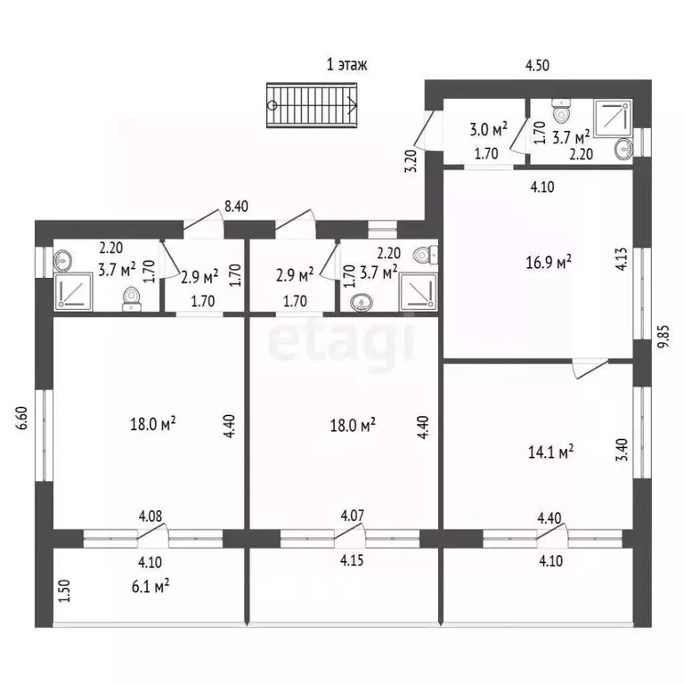 Дом в Крым, Ялта муниципальный округ, Кореиз пгт ш. Кореизское (700 м) - Фото 1