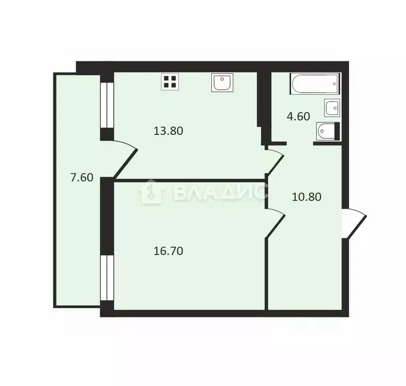 1-к кв. Санкт-Петербург Пионерская ул., 16 (46.9 м) - Фото 1