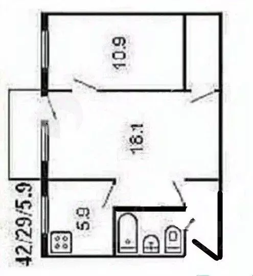 2-к кв. Свердловская область, Екатеринбург ул. Сортировочная, 23 (42.6 ... - Фото 1