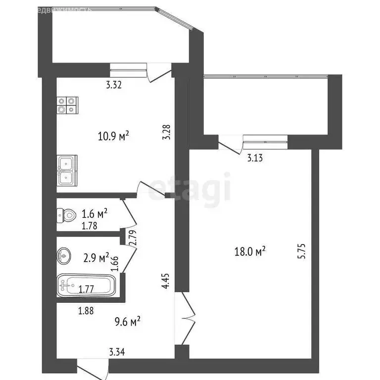 1-комнатная квартира: Йошкар-Ола, Красноармейская улица, 118А (47.4 м) - Фото 0