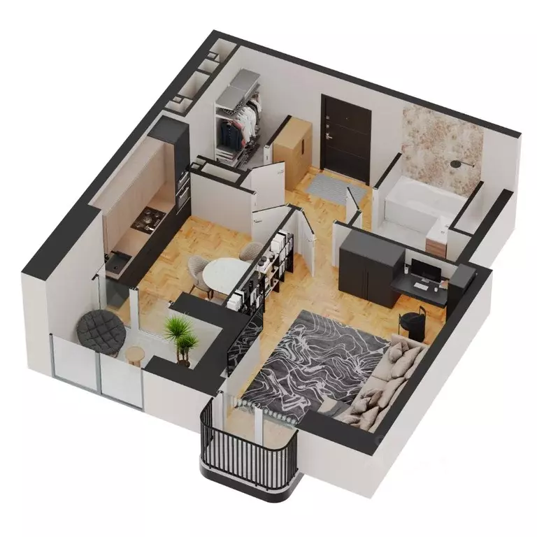 1-к кв. Удмуртия, Ижевск Новая Восьмая ул., 67 (45.85 м) - Фото 1