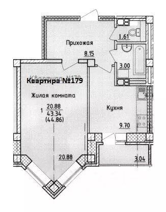 1-к кв. Смоленская область, Смоленск ул. Крупской (44.86 м) - Фото 0