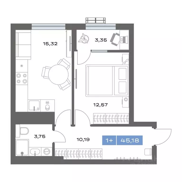 1-к кв. Тюменская область, Тобольск Зона ВУЗов тер., Ритм жилой ... - Фото 1