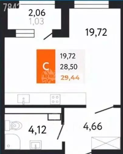 Студия Краснодарский край, Новороссийск Мысхакское ш., 59Д (29.4 м) - Фото 1