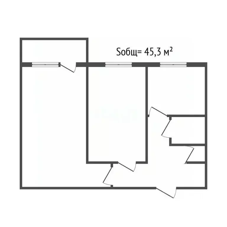 2-к кв. Брянская область, Сельцо проезд Горького, 8 (45.3 м) - Фото 1