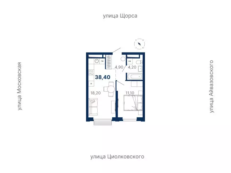 1-комнатная квартира: Екатеринбург, Московская улица, 249/2 (38.4 м) - Фото 0