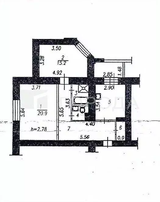2-к кв. Кемеровская область, Новокузнецк Транспортная ул., 81В (69.1 ... - Фото 1