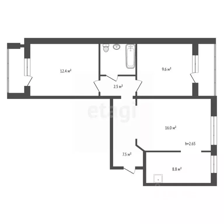 3-к кв. Красноярский край, Красноярск ул. Юшкова, 10Б (60.1 м) - Фото 2