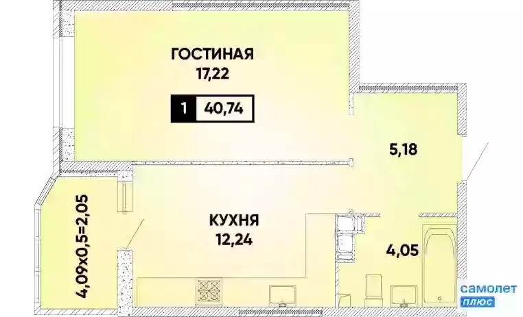 1-комнатная квартира: Краснодар, улица имени Героя Георгия ... - Фото 0