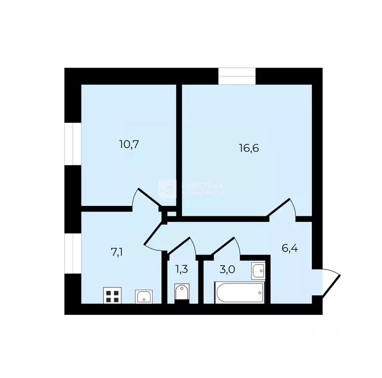 2-к кв. Московская область, Люберцы Красногорская ул., 15 (45.1 м) - Фото 2
