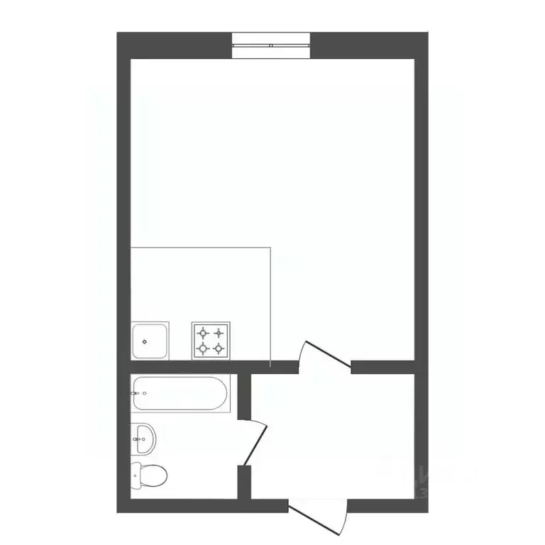 Студия Тюменская область, Тюмень ул. Бабарынка, 20а (16.9 м) - Фото 2