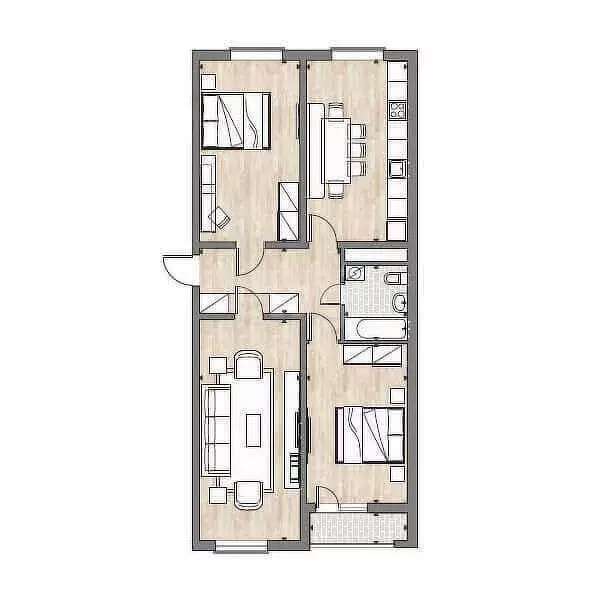 3-комнатная квартира: Анапа, Супсехское шоссе, 39к2 (87.73 м) - Фото 0
