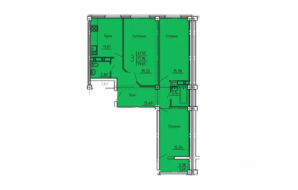 3-к кв. Пензенская область, Пенза Арбековская Застава жилой комплекс ... - Фото 1