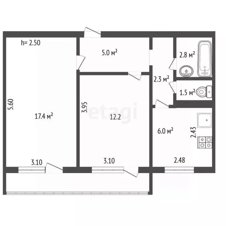 Комната Владимирская область, Ковров Моховая ул., 2/8 (12.2 м) - Фото 2
