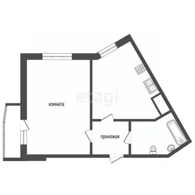 1-к кв. Самарская область, Самара Солнечная ул., 4 (46.4 м) - Фото 2