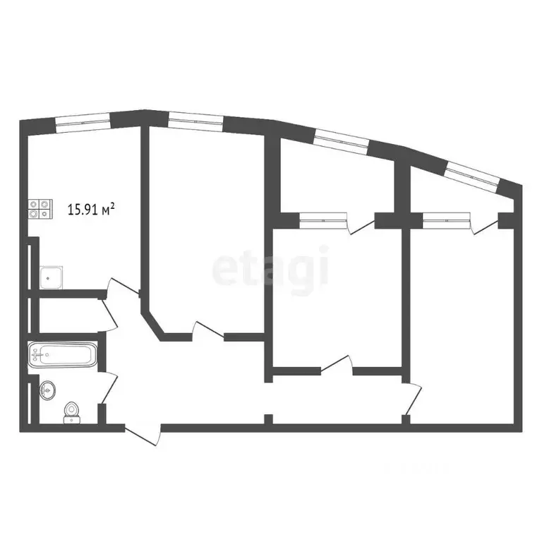 3-к кв. Тюменская область, Тюмень Профсоюзная ул., 56 (102.62 м) - Фото 1