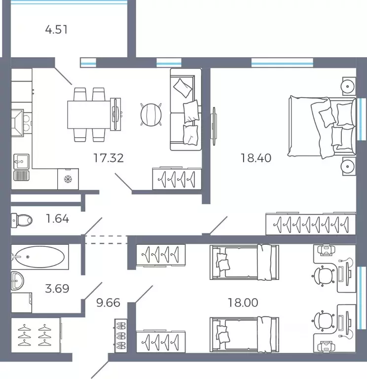 2-к кв. Самарская область, Волжский район, Лопатино с/пос, пос. ... - Фото 1