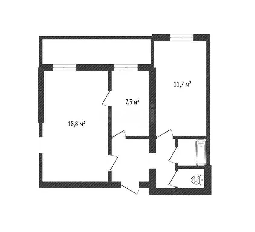 2-комнатная квартира: Абакан, улица Пушкина, 123 (48.7 м) - Фото 1