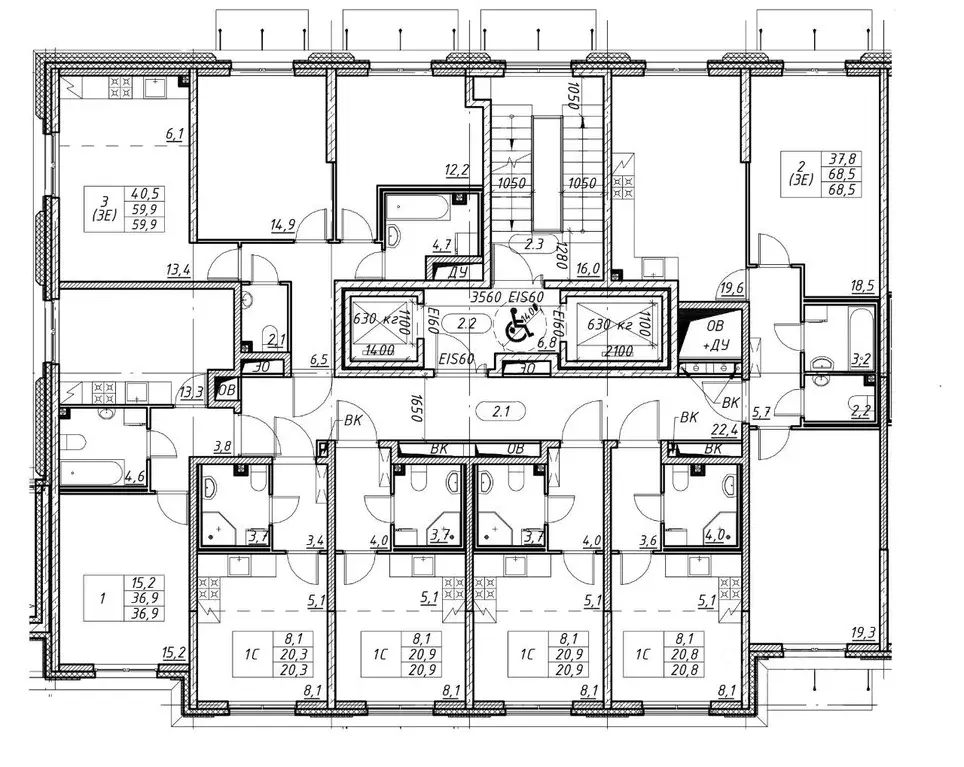 Квартира, 2 комнаты, 66.4 м - Фото 1